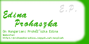edina prohaszka business card